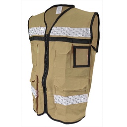 [SR-2030BGCRMD] CHALECO RESCATISTA COLOR BEIGE CERRADO TALLA MEDIANA