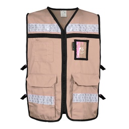 [ECO-2040BGCRGD] CHALECO  BEIGE ABIERTO TIPO RESCATISTA LIGERO CLASE II  TALLA  GD