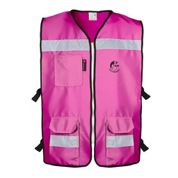 [ECO-3040ROCRXG] CHALECO RESCATISTA ABIERTO ROSA ALGODON/POLIESTER CON REFLEJANTE TALLA XG