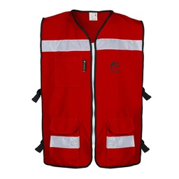 [ECO-3040RCRXG] CHALECO RESCATISTA ABIERTO ROJO ALGODON/POLIESTER CON REFLEJANTE TALLA XG