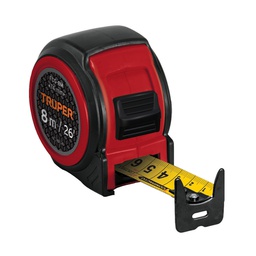 [12774] Flexometro compacto contra impactos 8 m cinta 25 mm, Truper