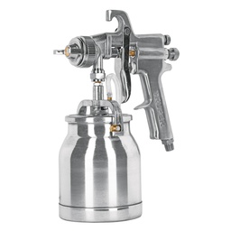 [14087] Pistola p/pintar succion HVHP vaso alum, 1.8mm, 2 val Truper