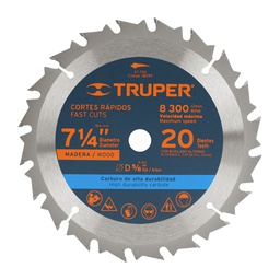 [18299] Disco sierra 7- 1/4' para madera, 20 dientes centro 5/8'