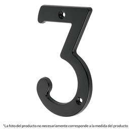 [47855] Numero 2 de laton solido 4', negro,  Hermex