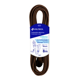 [48031] Extension electrica domestica 8 m cafe con clavija plana