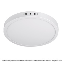 [48256] Luminario LED tipo plafon 6 W, redondo, luz calida, blanco