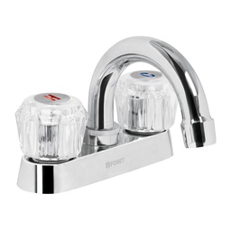 [49276] Mezcladora 4' para lavabo, cuello curvo, manerales acrilico