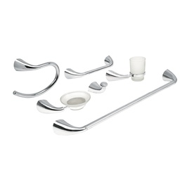 [49640] Juego de 6 accesorios para baño metalicos, Foset Aero