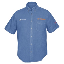[60343] Camisa de mezclilla manga corta para hombre, EG, Truper