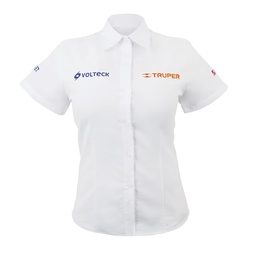 [62101] Camisa manga corta para mujer, blanca, CH, Truper