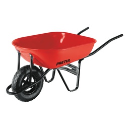 [20627] Carretilla 5.5 ft3 roja Neumatica, bastidor tubular, Pretul