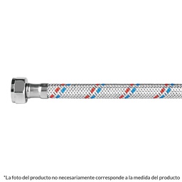 [26021] Manguera lavabo/fregadero, aluminio, 1/2'x1/2',55 cm, Basic