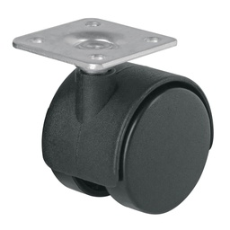 [44384] Rodaja tipo yoyo de 40 mm con placa, sin freno, Fiero