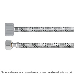 [45501] Manguera p/WC, acero inox, 3/8' x 7/8' tuerca plastica, 50cm
