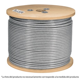 [48804] Metro de cable rigido 1/16' acero 7x7 recubierto PVC, 300 m