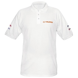 [60454] Playera polo para hombre, blanca, M, Truper