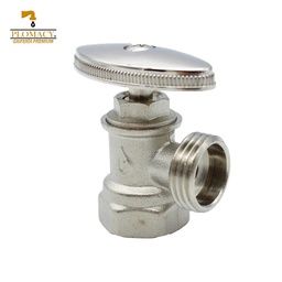 [PVAC] Valvula de Control Angular Compresion 1/2" x 1/2" 100% Laton Plomacy (PVAC)