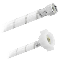 [3868] FamaFlex Poli-Acetal Para Sanitario 3/8" COMP. x 7/8" AM x 30cm.-12"  (3868)