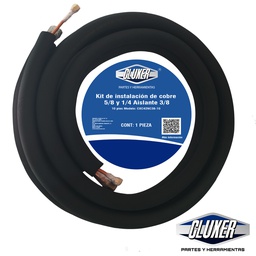 [CXC42NC38-50] Kit Tuberia de Cobre 1/4 y 5/8 con Aislante de Espesor 3/8 