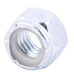 [ZK-03110-C] TUERCA D/SEG. INSERTO/NYLON GALV. M6 X 1 (Precio x Caja - Caja C/500 pzas)