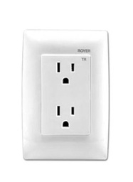 [100-6288WP] ROYER  100 CONTACTO BLANCO DUPLEX C/PLACA