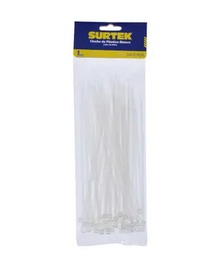 [Cinchos plásticos 203 x 4.6 mm, tensión 22 kg de 50 piezas, color natural Surtek] 114210