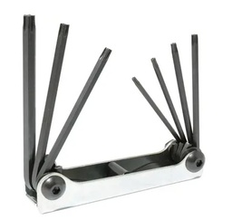 [Juego de llaves hexagonales tipo navaja torx T10 a T40 estuche metálico, 7 pz Urrea] 4979TX
