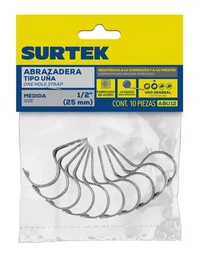 [Abrazadera para tubo tipo uña 3/4", 10 piezas Surtek] ABU34