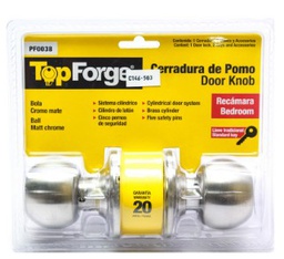 [PF0038] CERRADURA DE POMO BARI ENTRADA/RECAMARA CROMO MATE