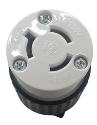 [FU1591] CONTACTO EXTENSION SEGURIDAD MEDIA VUELTA 3P 15A 250V NYLON