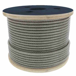 [B-150] CABLE DE ACERO ALMA DE ACERO IWRC 6X19 1/4" ROLLO 500M