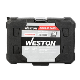 [DM-053000] JUEGO  D/30 DADOS CUADRO 1/4" Y 3/8" FRACC. Y METRIC. P/MECANICO