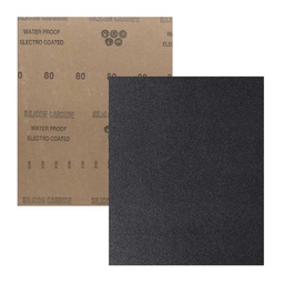 [LW-1010] HOJA DE LIJA DE AGUA CARBURO SILICIO 9" x 11" G80 (Precio x pieza - Empaque c/50 pzas)